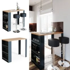 Table De Bar 117cm Anthracite/goldkraft -Reflet Maison d3fc01dbd67a4085aaddbc1f61fef8ae