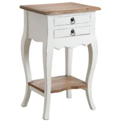 Table De Chevet En Acajou Blanc