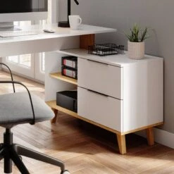 Bureau Neptune XL Blanc/sonoma -Reflet Maison dba378c742974a0fb3f7c1deaa4bcf74