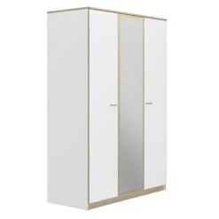 Armoire 3 Portes 1 Miroir L136 Cm Tulle