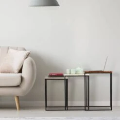 Tables Gigogne Carrées Jeu De 3 -Reflet Maison df1452f25f6841efa3a85541851ab697