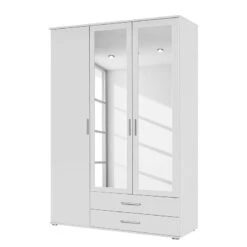 Armoire à Portes Pivotantes Rasant -Reflet Maison drehtuerenschrank rasant alpinweiss 127 cm 3 tuerig 2 spiegeltueren 2595734