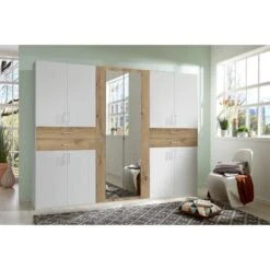 Armoire à Portes Battantes Taiga -Reflet Maison drehtuerenschrank taiga alpinweiss plankeneiche dekor 5026748