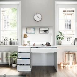 Coiffeuse Sherry Blanc Brillant Miroir -Reflet Maison e1e5ab1655fa41b8b07106cb4dc15532