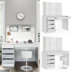 Coiffeuse Sherry Avec Miroir Et Tabouret -Reflet Maison e7207ba0366146eeb124908411abdddd