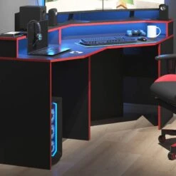 Bureau Ordinateur Kron Noir/rouge Set 5 -Reflet Maison e7abb33afe8b4a369a8f237ac169c717