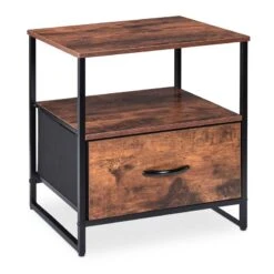 Table De Chevet Industrielle Avec Tiroir