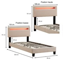 Lit Simple AUSTIN 90x190 Cm -Reflet Maison ea68c3d1f7244192b23e3d52901b70b4