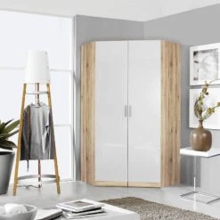 Armoire D'angle Celle -Reflet Maison eckschrank celle eiche sonoma dekor hochglanz weiss 2110102