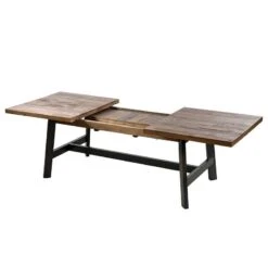 Table TAMATI Avec Fonction Extensible -Reflet Maison esstisch tamati lll mit ausziehfunktion altholz pinie metall pinie schwarz 5085956