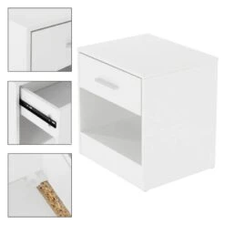 Table De Nuit 36,5x38,5x30 Cm Blanc -Reflet Maison f141d8e26a3f4f928d411b0baaf89a2e