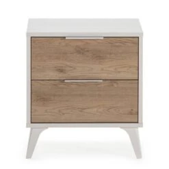 Table Chevet Koln 2 Tiroirs, Noire/Bois -Reflet Maison f373a6c1caed4ee199d96fad6e357028