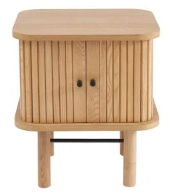 Table De Chevet 2 Portes En Bois Clair