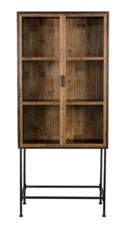 Vitrine 2 Portes En Bois Recyclé