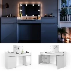 Coiffeuse Lilli Blanc LED -Reflet Maison f7bac9f9507d4430b318ee1be8ba9420