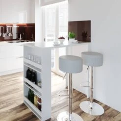 Table De Bar 117cm Blanche -Reflet Maison f81f24ae47204c6ab1a8b5e2a242e195