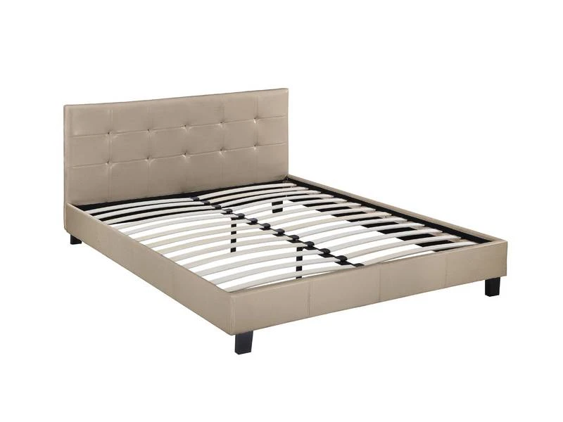 Lit Julia - 140 X 190 Cm - Taupe 1 Lit Julia - 140 X 190 Cm - Taupe