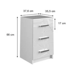 Table De Nuit Irma Blanc Brillant -Reflet Maison fb7d7c856f904d4e88abd8b2e73acb36