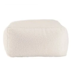 Pouf Carré 53x53cm Tissu Bouclette Blanc -Reflet Maison fbe42c98911e41c48c551d5a39830bf1
