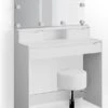 Coiffeuse Ruben Blanc & Tabouret Et LED