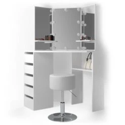 Coiffeuse D'angle Arielle Avec Tabouret -Reflet Maison ffc42965849f49d9894a78d4f970edbc