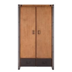 Armoire Manchester II -Reflet Maison garderobenschrank manchester akazie teilmassiv akazie akazie anthrazit 110 cm 2 tuerig 4874996