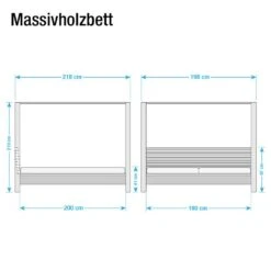 Lit à Baldaquin Lisa -Reflet Maison himmelbett lisa massivholz 180 x 200cm eiche 3430345