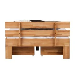 Lit EosWOOD (avec Tiroirs) -Reflet Maison massivholzbett eos inklusive 4 bettkaesten kernbuche massiv geoelt 357381