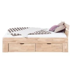 Lit En Bois Massif EosWOOD -Reflet Maison massivholzbett eoswood inklusive 4 bettkaesten eiche massiv 180 x 200cm eiche weissoel 3396681