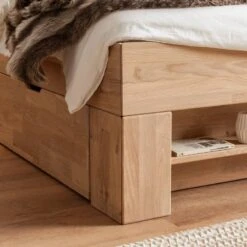 Lit En Bois Massif EosWOOD -Reflet Maison massivholzbett eoswood inklusive 4 bettkaesten eiche massiv 180 x 200cm eiche weissoel 3597593