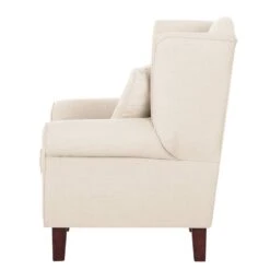 Fauteuil à Oreilles Colmar -Reflet Maison ohrensessel colmar webstoff mit hocker stoff maka beige 4827304