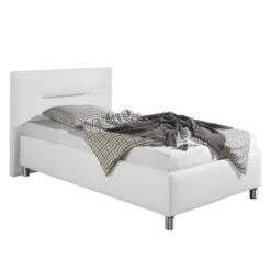 Lit Capitonné Jonsberg -Reflet Maison polsterbett jonsberg kunstleder 100 x 200cm weiss 4302648