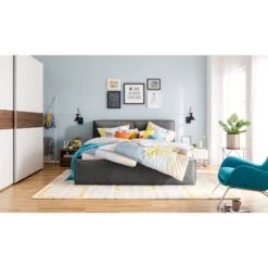 Lit Capitonné Kinx -Reflet Maison polsterbett kinx webstoff 160 x 200cm anthrazit 5153988