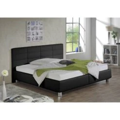 Lit Capitonné Parsberg II 18 Lit Capitonné Parsberg II -Reflet Maison polsterbett parsberg ii kunstleder 140 x 200cm kein bettkasten schwarz 5155928