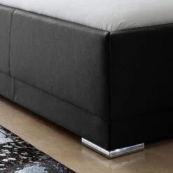 Lit Capitonné Pisa -Reflet Maison polsterbett pisa kunstleder schwarz 4186024