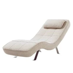 Fauteuil De Relaxation Long Island Tissu -Reflet Maison relaxliege long island webstoff stoff parsa beige grau 3940728