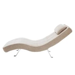 Fauteuil De Relaxation Long Island Tissu -Reflet Maison relaxliege long island webstoff stoff parsa beige grau 3940736