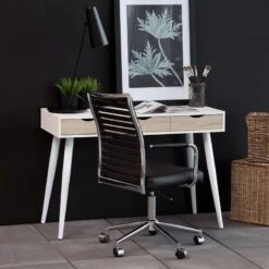 Bureau Dingus -Reflet Maison schreibtisch dingus weiss eiche furnier 4065812