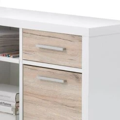 Bureau Nestor -Reflet Maison schreibtisch nestor hochglanz weiss eiche san remo dekor 415290