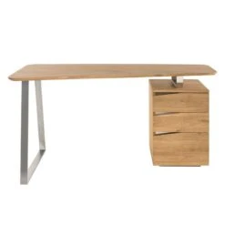 Bureau Tarva -Reflet Maison schreibtisch tarva asteiche teilmassiv asteiche edelstahl dekor 5235988