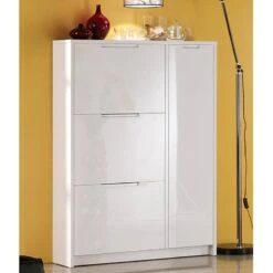 Meuble à Chaussures Glaze -Reflet Maison schuhkommode glaze hochglanz weiss 318552