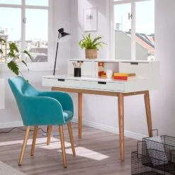 Bureau LINDHOLM -Reflet Maison sekretaer lindholm weiss eiche massiv 4031124