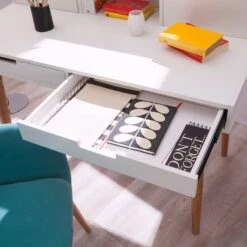 Bureau LINDHOLM -Reflet Maison sekretaer lindholm weiss eiche massiv 4037288